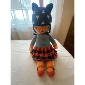 Cuddle and Kind Sadie The Fox 20" Knit Plush Stuffed Animal Doll Handmade Peru